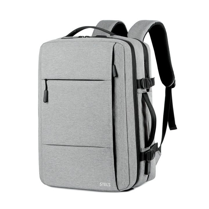 Rucsac de calatorie, STELS, Unisex, 30x15x40cm, Gri