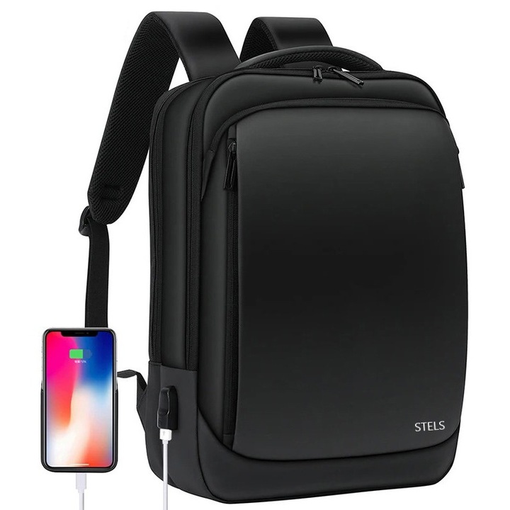 Rucsac de calatorie, STELS, Unisex, 32x13x40cm, Negru