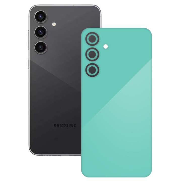 SILKASE bőrfólia, Samsung Galaxy S23 FE-hez, türkiz, telefon hátvédő