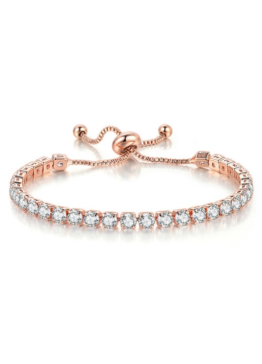 Bratara dama, placata cu argint, zirconiu, ajustabila