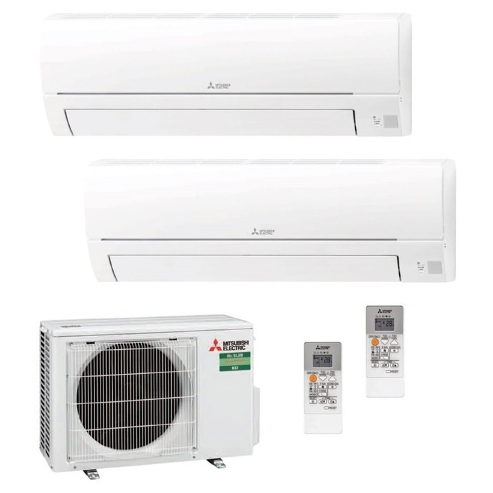 Aparat de aer conditionat multisplit Mitsubishi Electric cu doua unitati interne MSZ-HR 9000 si 12000 BTU