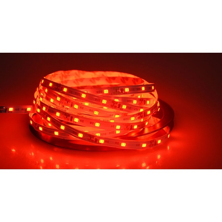 Banda LED de interior, 60 LED/m, 12V, lumina rosie, 5m lungime