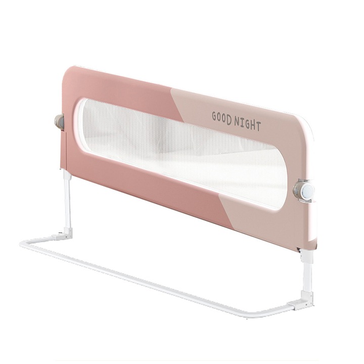 Предпазители за детско легло WALALLA, 150 см, регулируеми 14 нива, люлеещи се, Розови