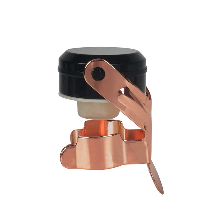 Stopper pentru sampanie, rosegold, din otel inoxidabil si silicon