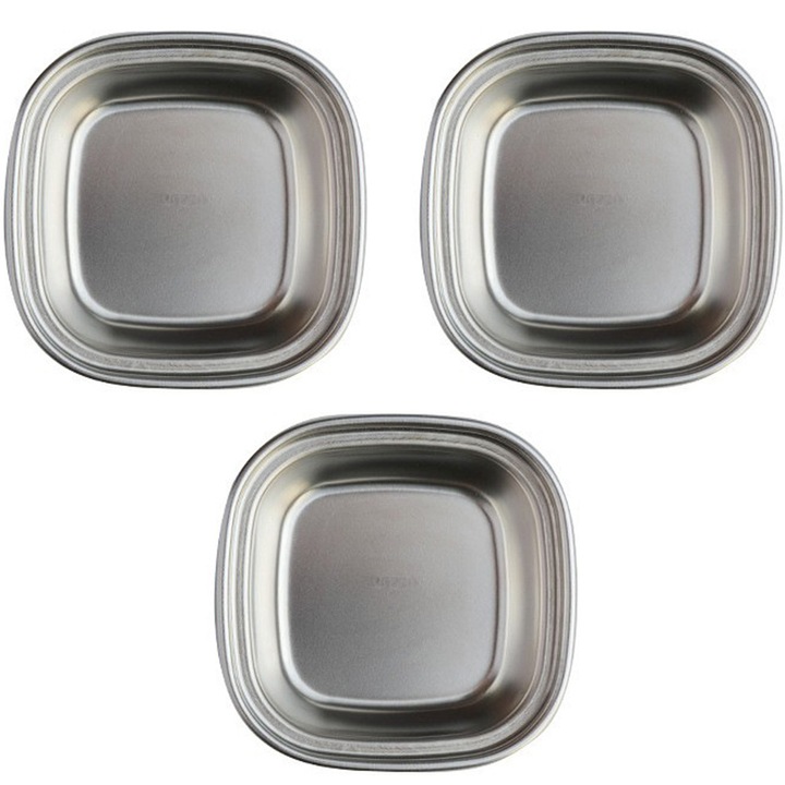Set 3 boluri pentru sosuri, din otel inoxidabil, argintiu, 30x20cm