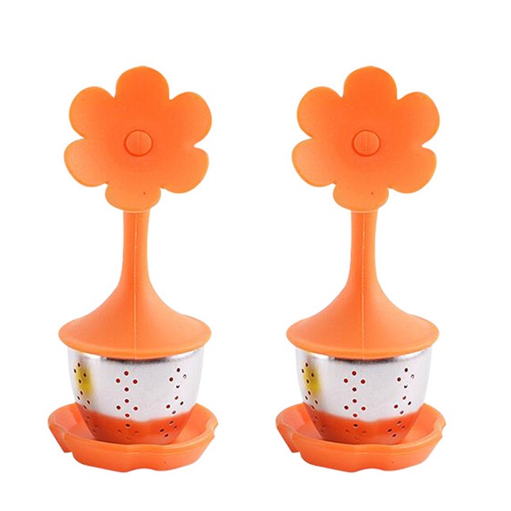 Уред за запарване на чай, с капкомер, силиконови дръжки, цедка от неръждаема стомана