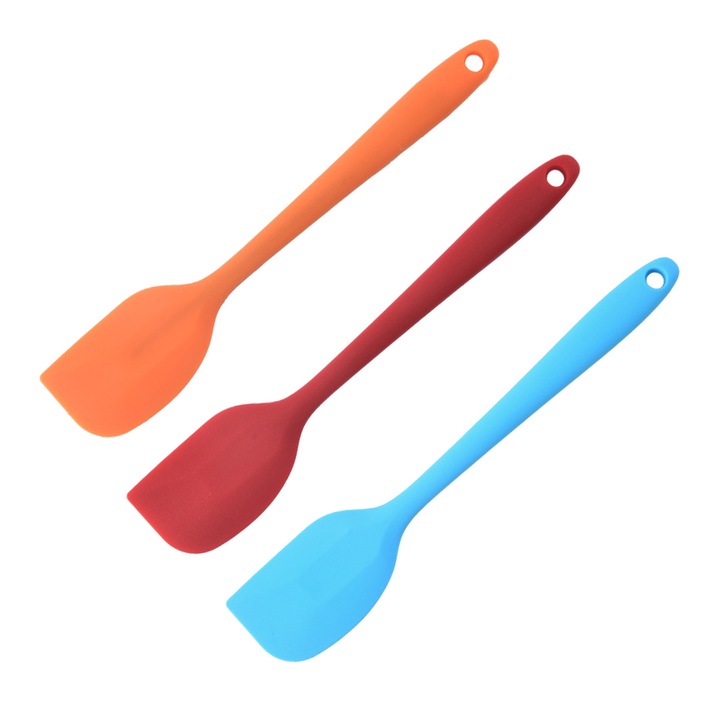3 db kis szilikon spatula hőálló, többszínű 15x3cm