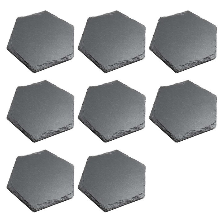 Italtartó készlet, 8 darab, fekete kő, 10x10cm