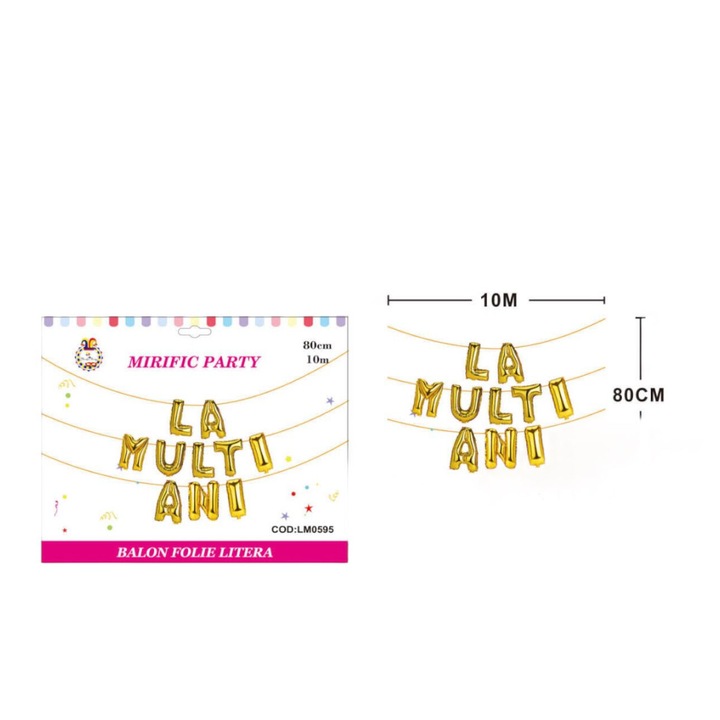 Levélfólia lufi, 80cm, lm0595, arany, boldog születésnapot
