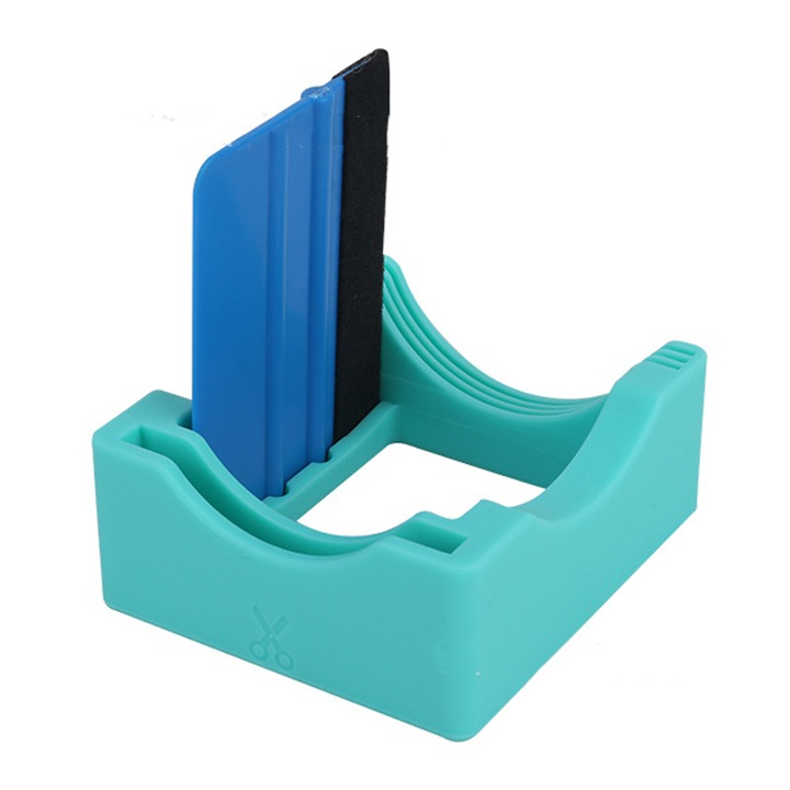 Pohártartó poharakhoz, Szilikon pohártartó vinil matricákhoz, Pohártartó bölcső beépített nyílással és filc élű kaparóval a matricák készítéséhez csészékre, palackokra