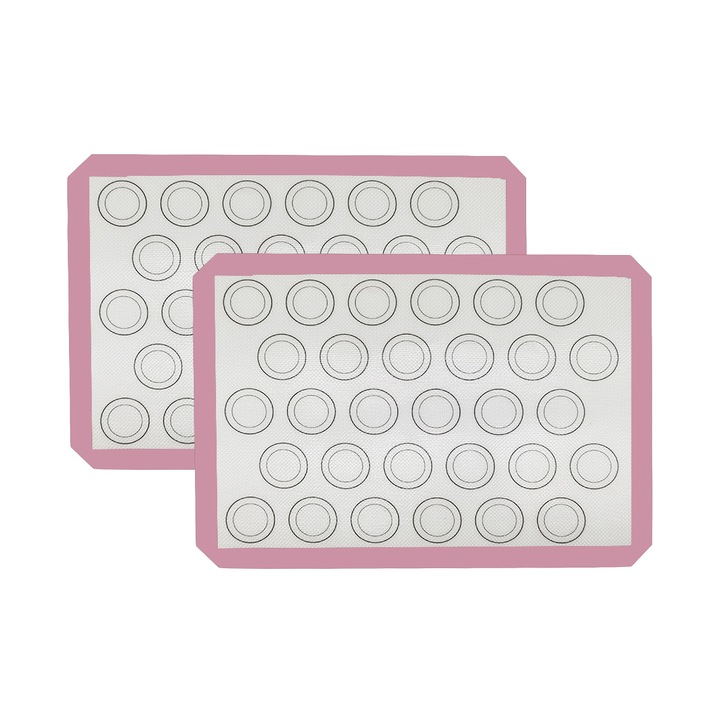 Set 2 covorase siliconice pentru copt HERUSI roz 40x30cm