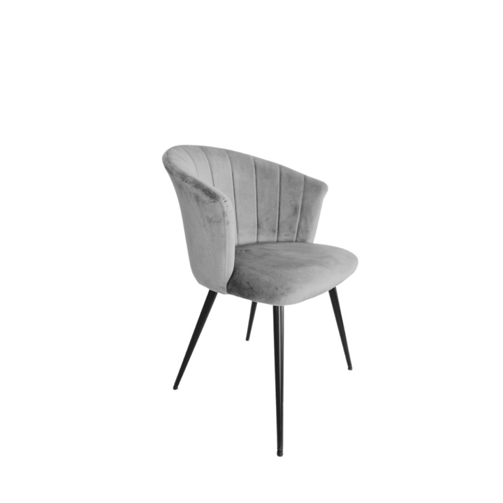 Scaun tip fotoliu Grey, catifea