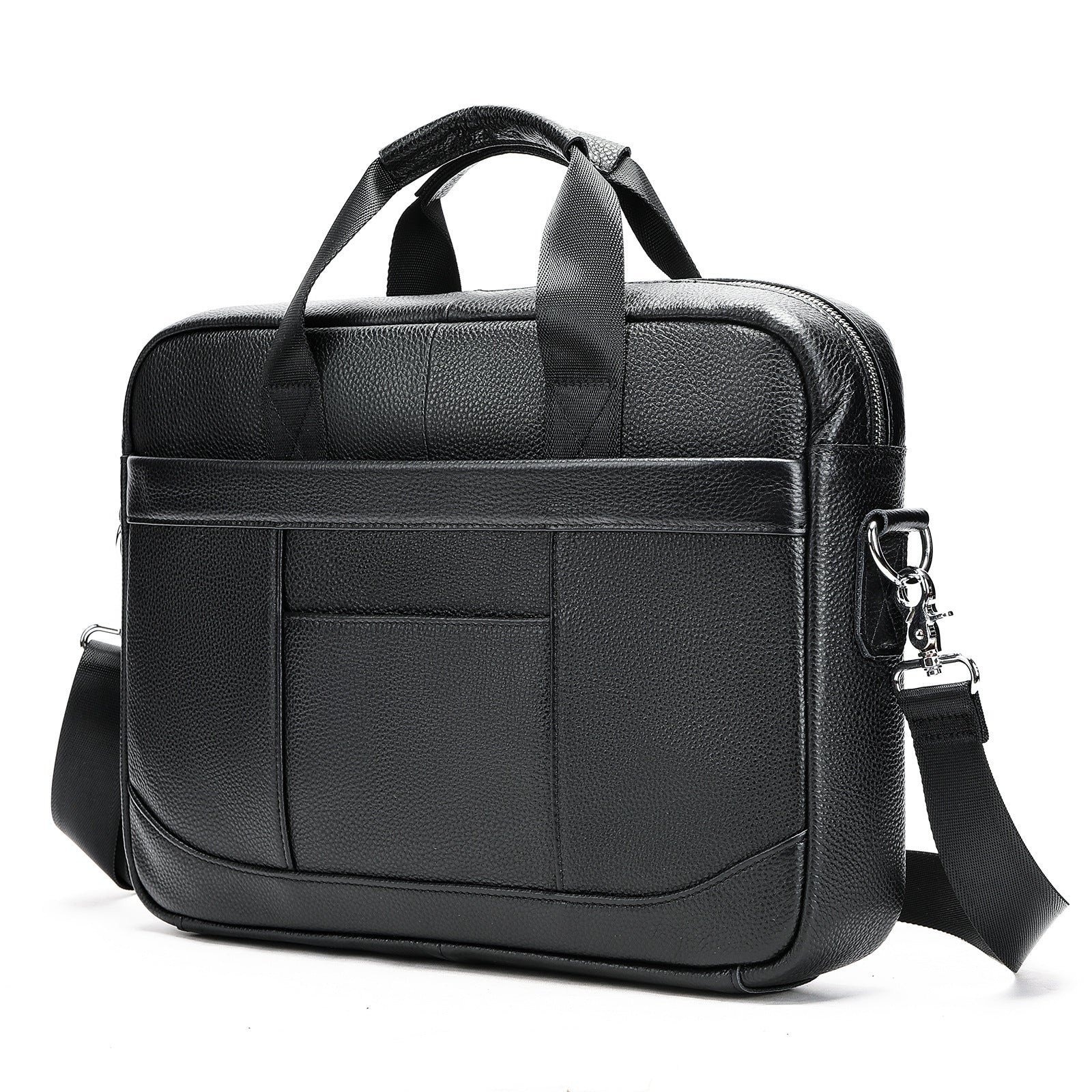 Geanta laptop 15 inch din piele naturala, BUSY LDY&GTM® Profu', de umar, de mana, negru