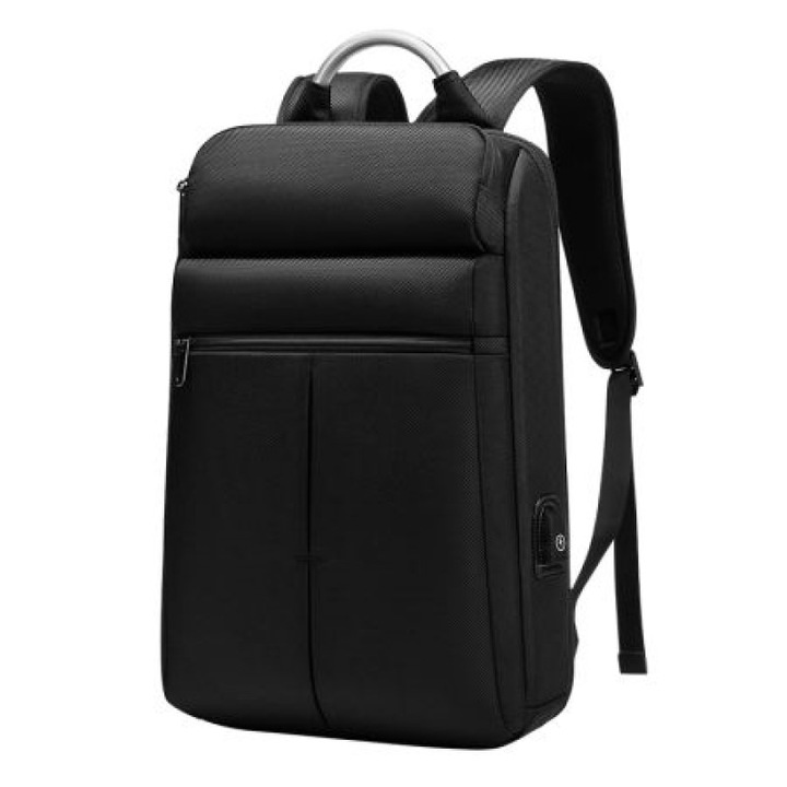 Rucsac laptop 15.6", smart business, compact, impermeabil, cu port de incarcare USB, GETICS, 32x11x47 cm, Negru