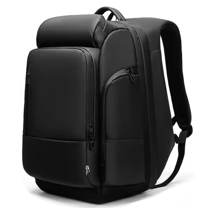 Rucsac laptop 17.3", business pentru calatorii, cu buzunar antifurt si port USB, GETICS, 32x22x50 cm, Negru