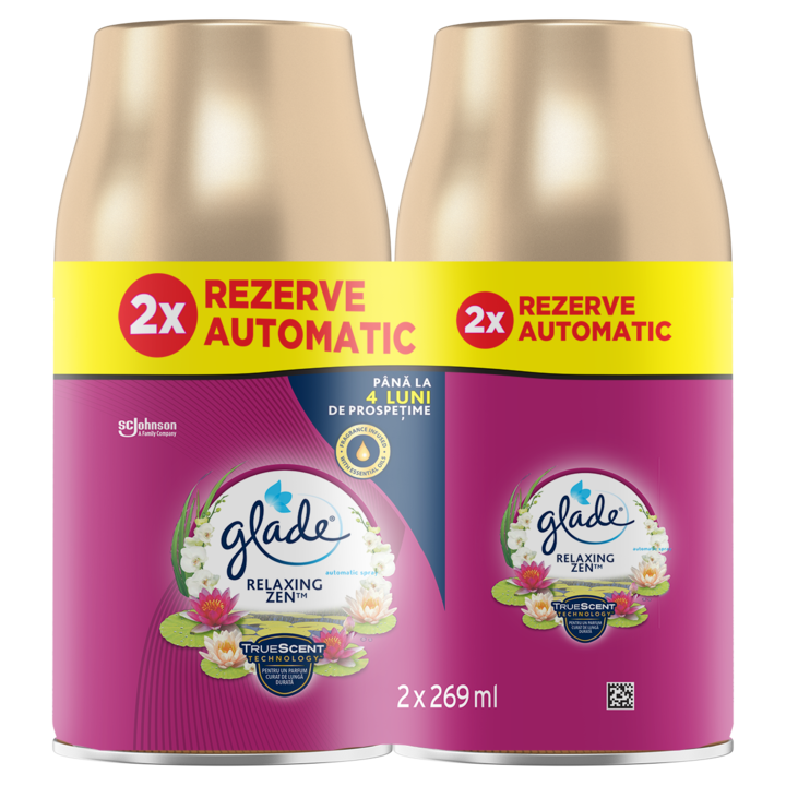 Резерва за ароматизатор за стая Glade Relaxing Zen, 2 x 269 мл