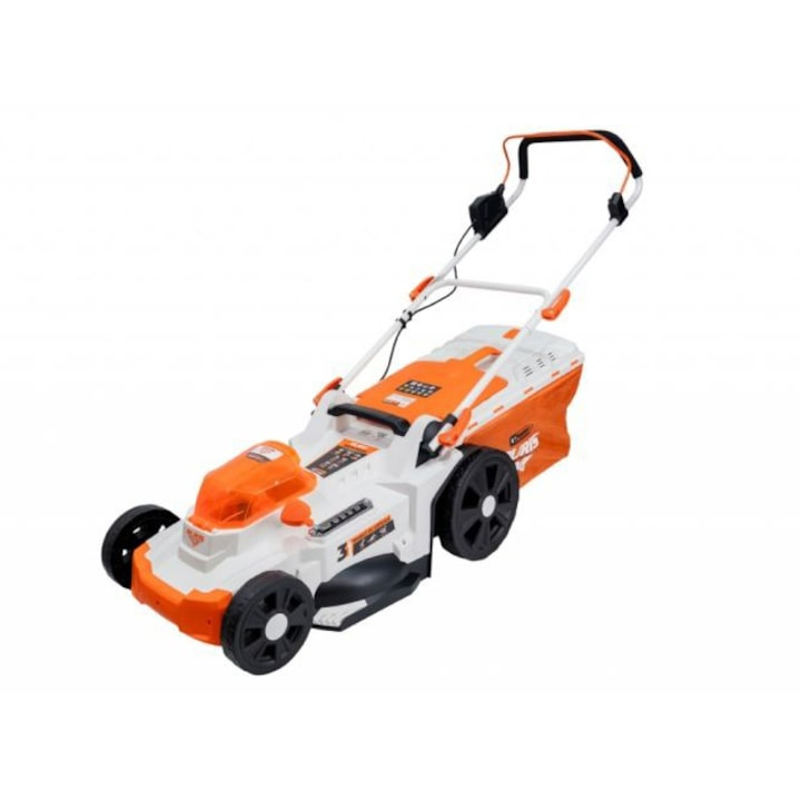 Masina de tuns gazon/iarba pe acumulator Ruris RXI4344e, 20 V, latime taiere 43 cm, inaltime taiere 25 - 75 mm, functie de mulcire,sac colector 50 L, fara acumulator si incarcator in setul de livrare