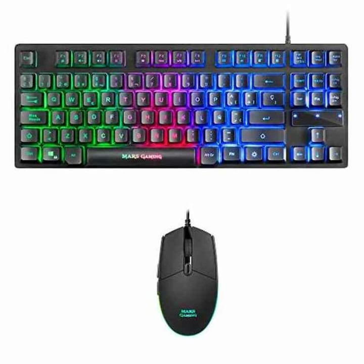 Tastatura si Mouse Gaming Mars Gaming MCPTKLES 3200 dpi RGB Negru Qwerty Spaniola