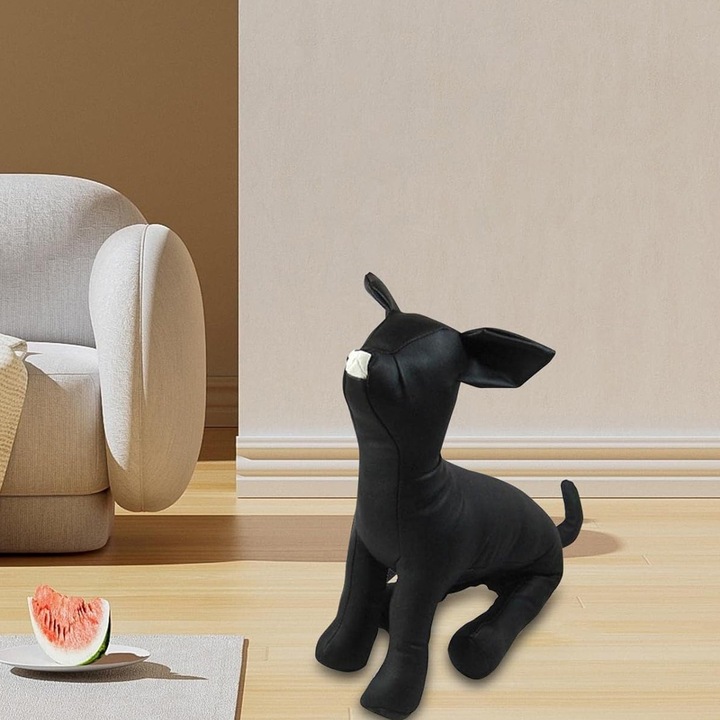 Manechin caine din piele PU, negru, marime S, pozitii flexibile