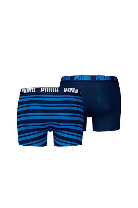 Puma, Mintás pamuttartalmú boxer szett - 2 db, Királykék/Tengerészkék