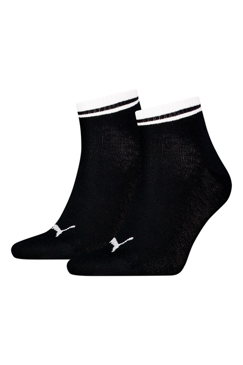 Puma, Set de sosete scurte unisex - 2 perechi, Negru/Alb optic