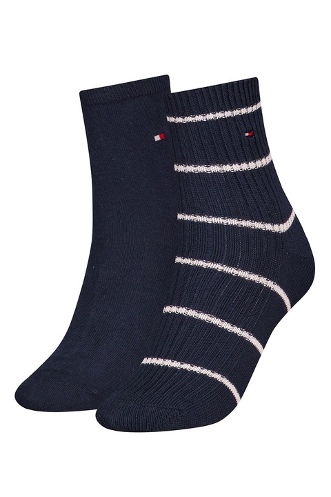 Tommy Hilfiger, Къси чорапи, 2 чифта, Бял/Ултрамарин синьо, 35-38