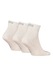 Puma, Унисекс къси чорапи с лого - 3 чифта, Мръснобял