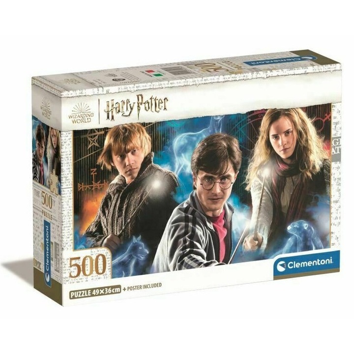 500 darabos puzzle, Clementoni, karton, Harry Potter modellel, többszínű