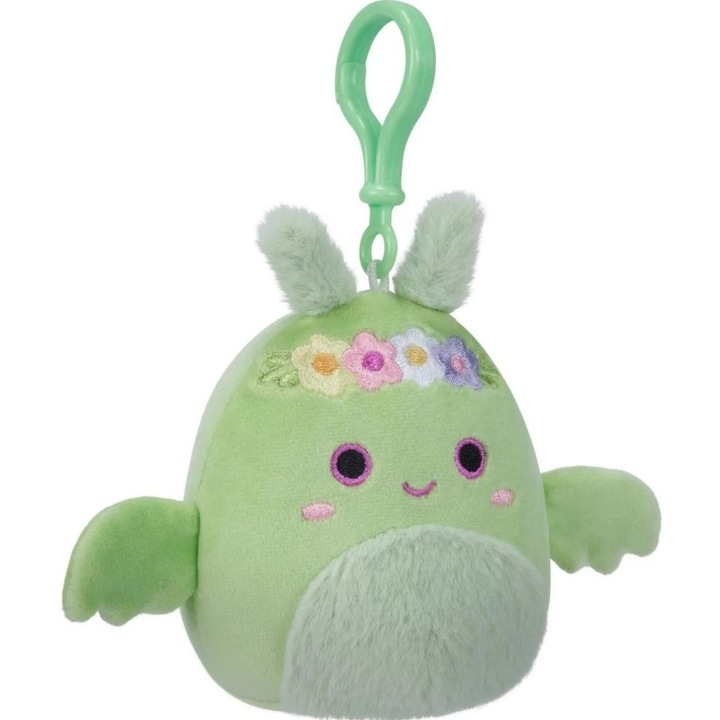 Jucarie plus copii, Squishmallows, Textil, Cu model, Verde, 9 cm