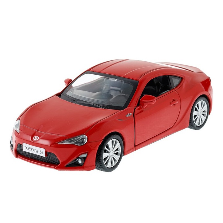 Кола играчка RMZ, Toyota 86, червена, 12.2x5.8x3.5cm, метал с пластмасови елементи