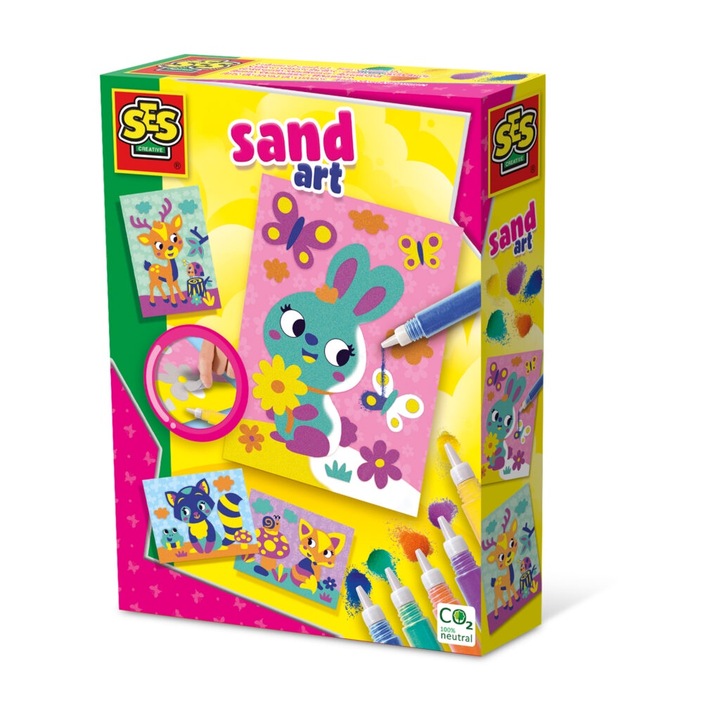Set pictura cu nisip, SES Creative, Cu model, 3 ani+, Multicolor