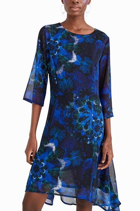 Rochie Desigual Kency asimetrica imprimeu mandale, Albastru, 38