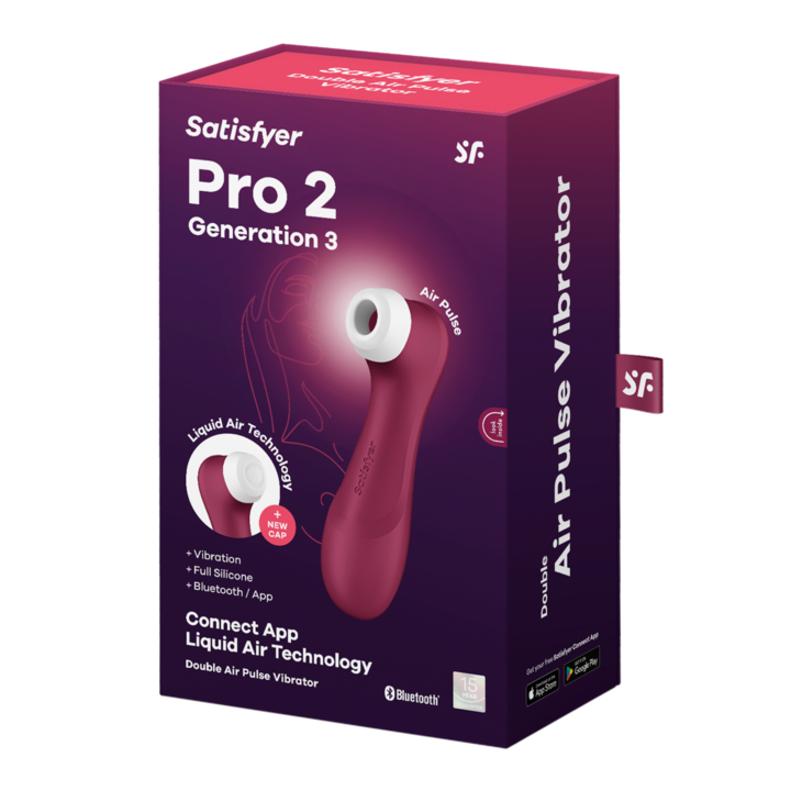 Stimulator clitoridian Satisfyer PRO 2 GENERATION 3, tehnologie Air-Pulse, 12 programe de vibratii, rezistent la apa, silicon