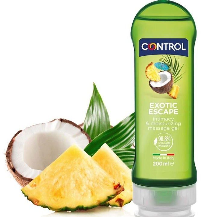 Control hidratáló masszázsgél, 2 az 1-ben, érzéki, parabénmentes, 200 ml