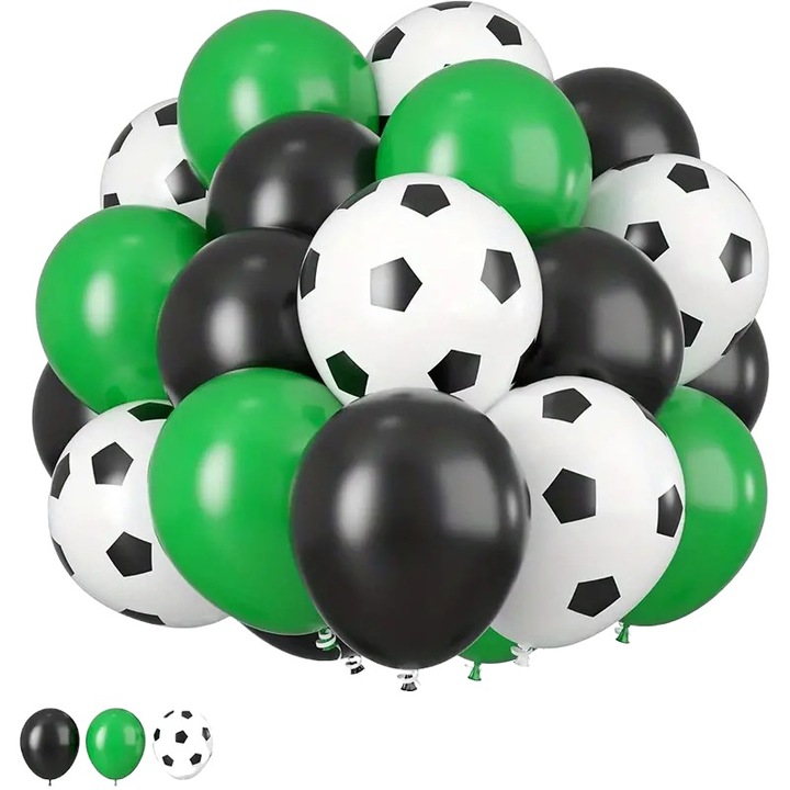 Set baloane model fotbal, 45 bucati, latex, multicolor