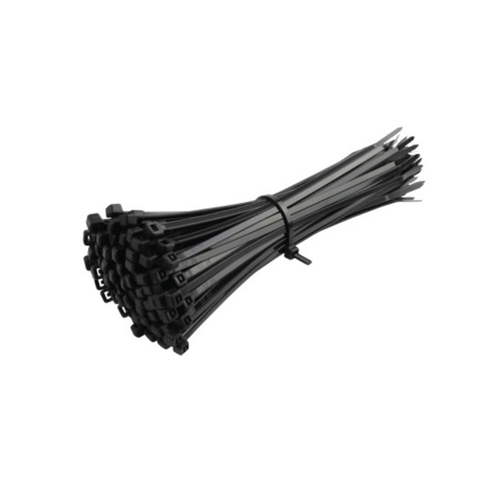 Set 100 coliere cablu, Elektro-Plast, UV rezistente, 4.8x250mm, negru