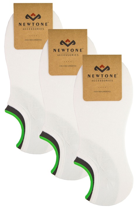 Set 3 perechi Sosete Scurte din Bambus, Newtone, SNB04, Fara cusatura, Model Uni, Alb, 41- 43 EU