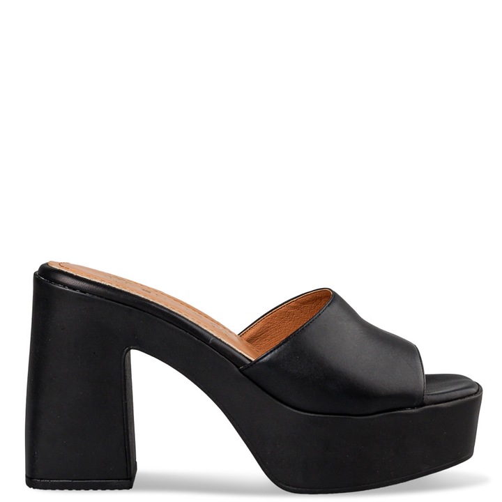 Pantofi dama din piele ecologica, Negru