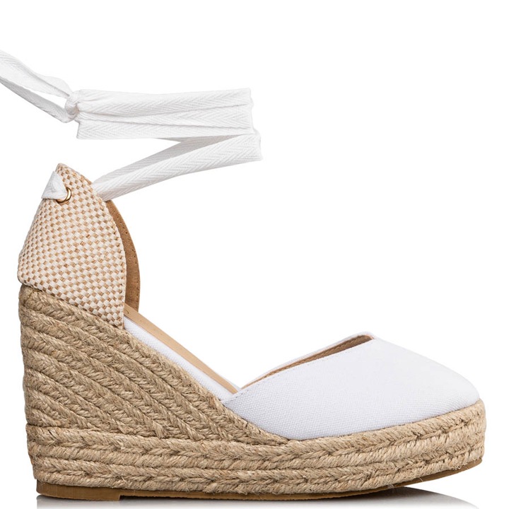 Espadrile dama, Envie Shoes, Piele sintetica, Alb, 40 EU