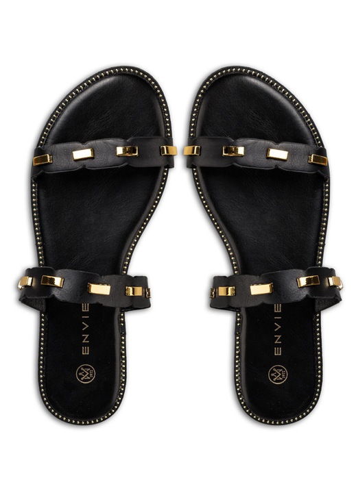 Sandale dama, Envie Shoes, Piele ecologica, Negru, 38 EU