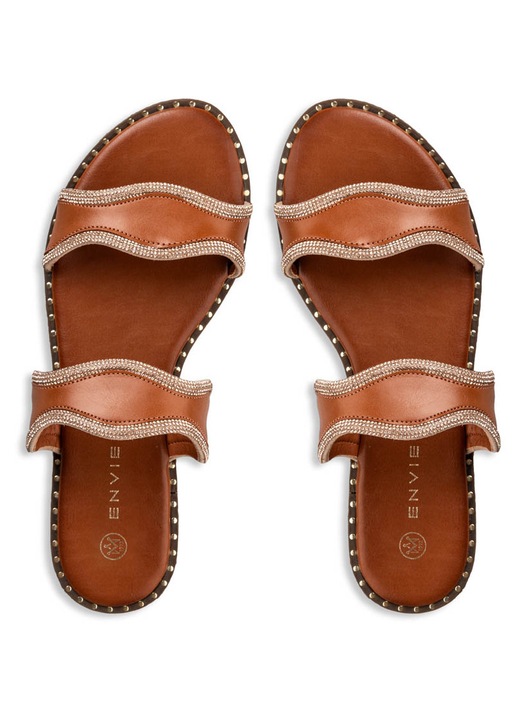 Sandale dama, Envie Shoes, Piele ecologica, Maro, 41 EU