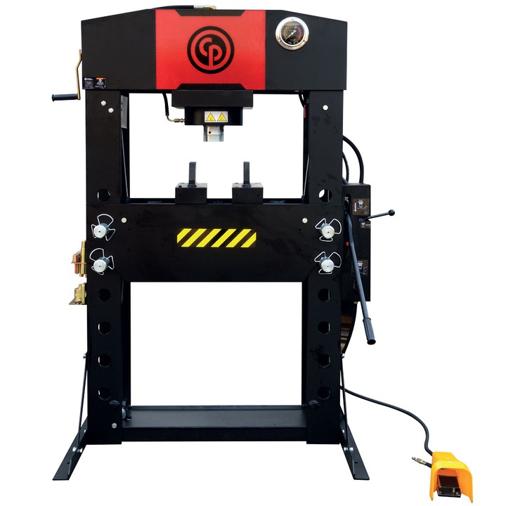 Presa hidraulica de podea cu actionare pneumatica la picior, forta compresie 100 tone, cursa hidraulica 300mm, Chicago Pneumatic CP86100
