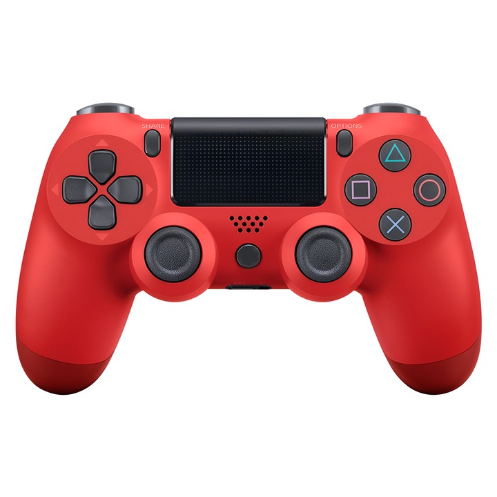 Controller Wireless DoubleShock Teno®, compatibil cu PS4, joystick-uri analog, vibratie dubla, baterie performanta, rosu