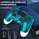 Controller Wireless DoubleShock Teno®, compatibil cu PS4, joystick-uri analog, vibratie dubla, baterie performanta, verde
