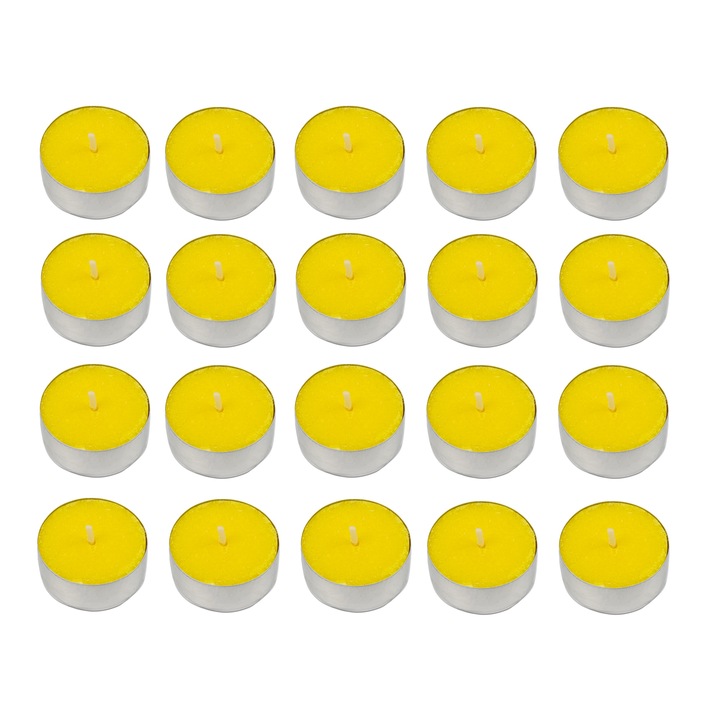 Set 20 lumanari ulei esential citronela anti tantari, tip pastila, pentru interior si exterior