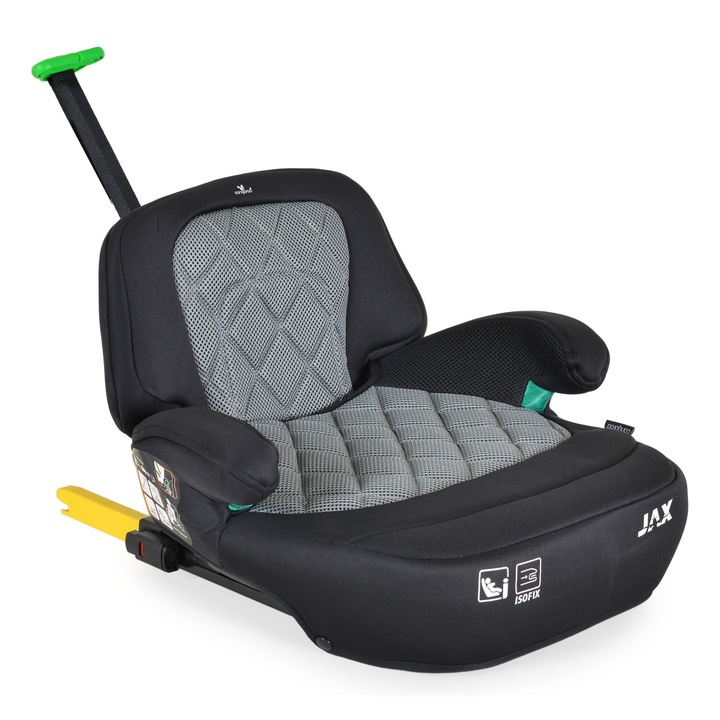 Inaltator auto Cangaroo Jax Isofix, omologat R129, 125-150 cm sau 22-36 kg, Gri