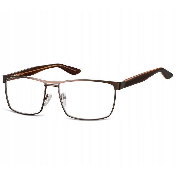 Ochelari de vedere Sunoptic 880, rama metalica, lentile interschimbabile, maro mat, 60x16x145mm