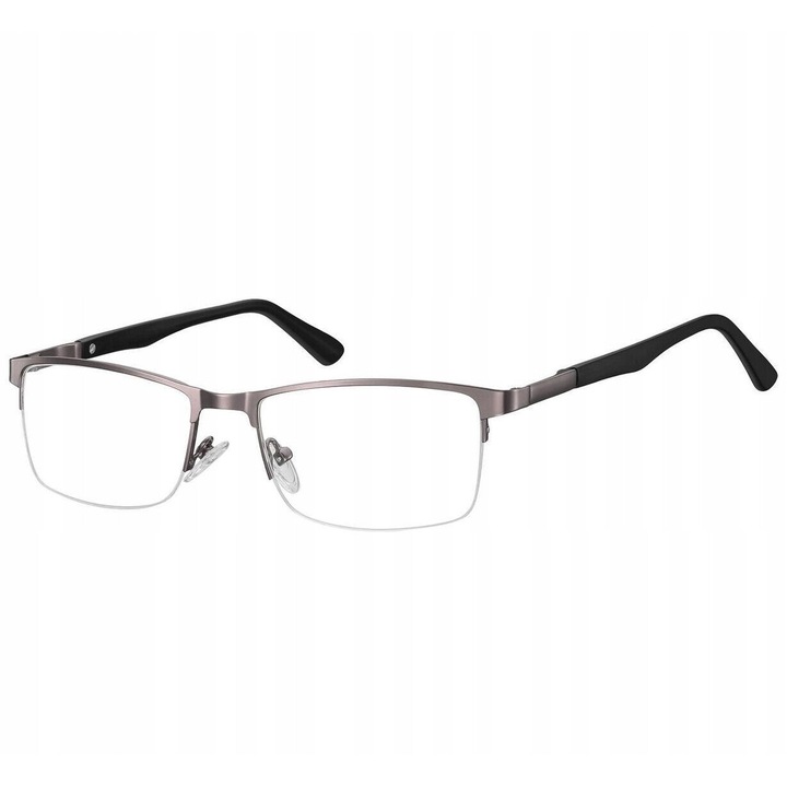 Ochelari de vedere unisex, Sunoptic 996, rama metalica, lentile interschimbabile, gri, 52x17x138mm