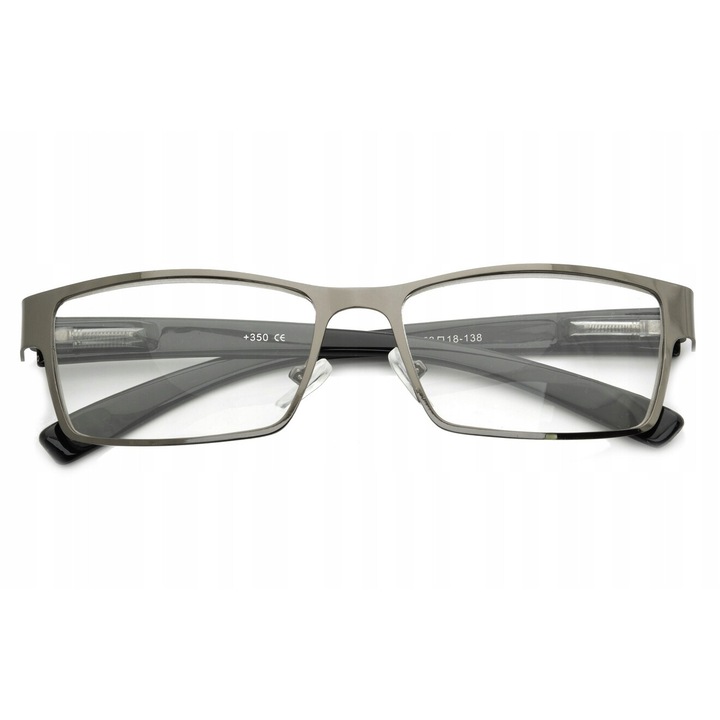 Ochelari de vedere Stylion unisex, rame metalice flexibile premium, design modern grafit cu negru, confort ergonomic, durabilitate sporita, ideale pentru citit si uz zilnic, pachet complet cu etui si laveta de curatare