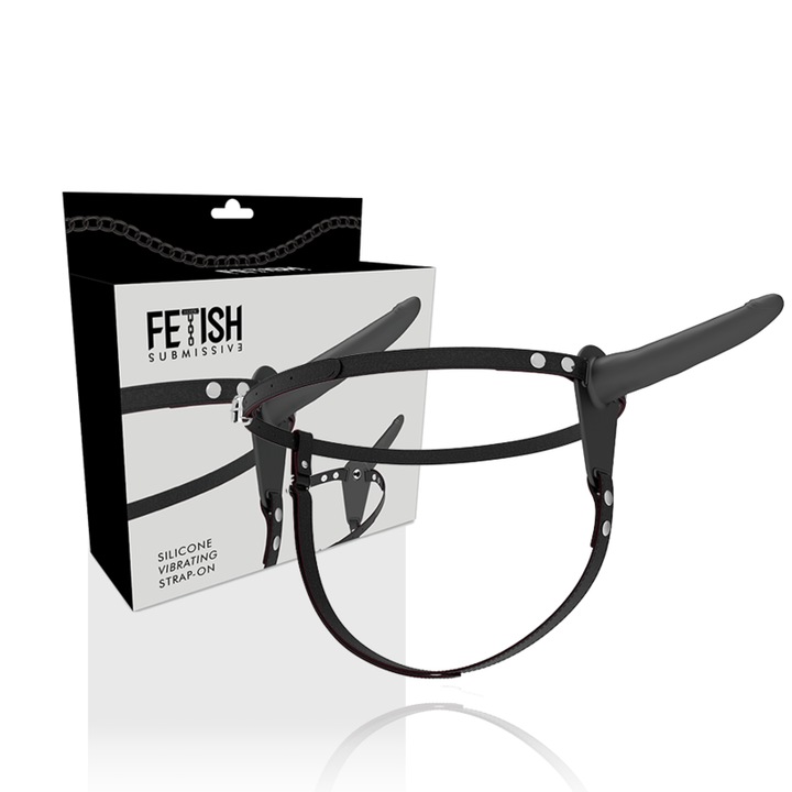 Set BDSM FETISH SUBMISSIVE, ham cu vibrator din silicon, 10 moduri de vibratie, impermeabil, negru, 15cm